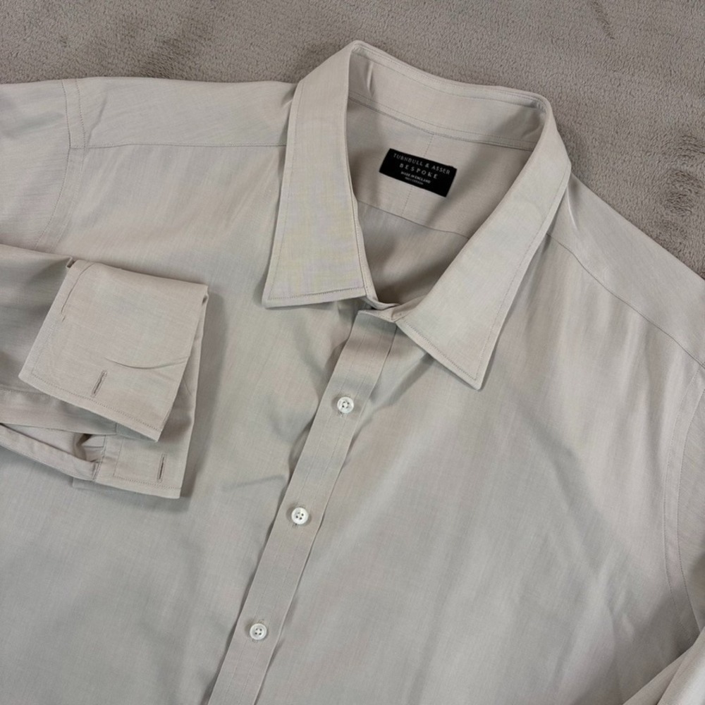 Turnbull & Asser Bespoke Oxford Shirt in Beige Men 4XL 20.5" Made in England
